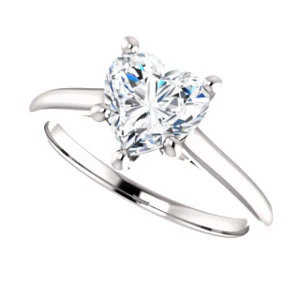 Cubic Zirconia Engagement Ring- The Madelyn (Customizable Heart Cut Solitaire with Infinity Trellis Decoration) - Image 6