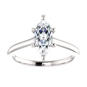 Cubic Zirconia Engagement Ring- The Madelyn (Customizable Marquise Cut Solitaire with Infinity Trellis Decoration) - Image 4