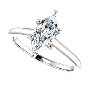Cubic Zirconia Engagement Ring- The Madelyn (Customizable Marquise Cut Solitaire with Infinity Trellis Decoration) - Image 6