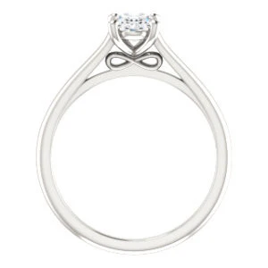 Cubic Zirconia Engagement Ring- The Madelyn (Customizable Oval Cut Solitaire with Infinity Trellis Decoration) - Image 2