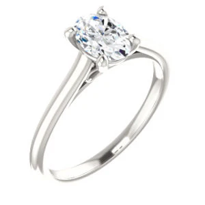 Cubic Zirconia Engagement Ring- The Madelyn (Customizable Oval Cut Solitaire with Infinity Trellis Decoration) - Image 3