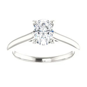 Cubic Zirconia Engagement Ring- The Madelyn (Customizable Oval Cut Solitaire with Infinity Trellis Decoration) - Image 4