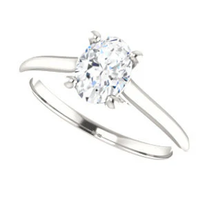 Cubic Zirconia Engagement Ring- The Madelyn (Customizable Oval Cut Solitaire with Infinity Trellis Decoration) - Image 6