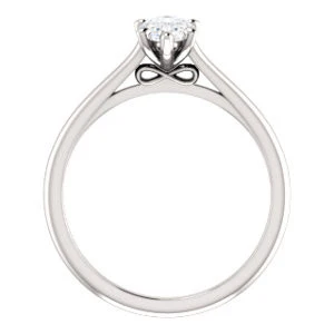Cubic Zirconia Engagement Ring- The Madelyn (Customizable Pear Cut Solitaire with Infinity Trellis Decoration) - Image 2