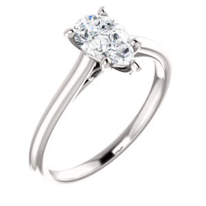 Cubic Zirconia Engagement Ring- The Madelyn (Customizable Pear Cut Solitaire with Infinity Trellis Decoration) - Image 3