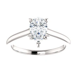 Cubic Zirconia Engagement Ring- The Madelyn (Customizable Pear Cut Solitaire with Infinity Trellis Decoration) - Image 4