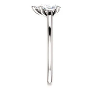 Cubic Zirconia Engagement Ring- The Madelyn (Customizable Pear Cut Solitaire with Infinity Trellis Decoration) - Image 5