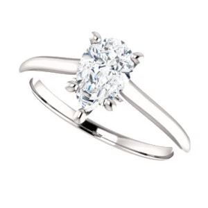 Cubic Zirconia Engagement Ring- The Madelyn (Customizable Pear Cut Solitaire with Infinity Trellis Decoration) - Image 6