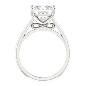 Cubic Zirconia Engagement Ring- The Madelyn (Customizable Princess Cut Solitaire with Infinity Trellis Decoration) - Image 2
