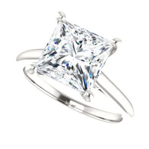 Cubic Zirconia Engagement Ring- The Madelyn (Customizable Princess Cut Solitaire with Infinity Trellis Decoration) - Image 6