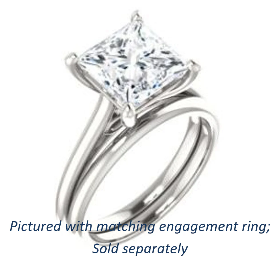Cubic Zirconia Engagement Ring- The Madelyn (Customizable Princess Cut Solitaire with Infinity Trellis Decoration) - Image 7