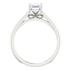 Cubic Zirconia Engagement Ring- The Madelyn (Customizable Radiant Cut Solitaire with Infinity Trellis Decoration) - Image 2