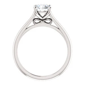 Cubic Zirconia Engagement Ring- The Madelyn (Customizable Round Cut Solitaire with Infinity Trellis Decoration) - Image 2