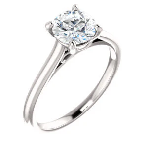 Cubic Zirconia Engagement Ring- The Madelyn (Customizable Round Cut Solitaire with Infinity Trellis Decoration) - Image 3