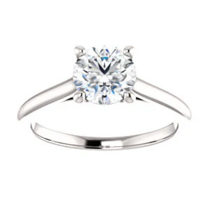 Cubic Zirconia Engagement Ring- The Madelyn (Customizable Round Cut Solitaire with Infinity Trellis Decoration) - Image 4