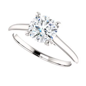 Cubic Zirconia Engagement Ring- The Madelyn (Customizable Round Cut Solitaire with Infinity Trellis Decoration) - Image 6