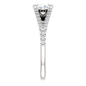 Cubic Zirconia Engagement Ring- The Mailynne (Customizable Oval Cut Style with Split-Pavé Band) - Image 5