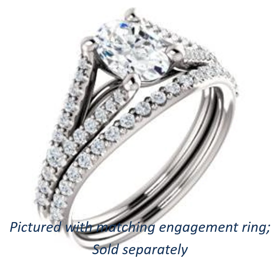 Cubic Zirconia Engagement Ring- The Mailynne (Customizable Oval Cut Style with Split-Pavé Band) - Image 7