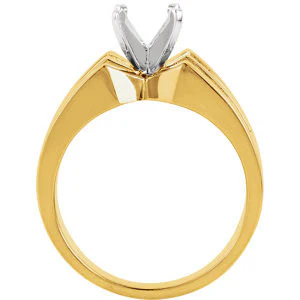 Cubic Zirconia Engagement Ring- The Marjorie (Customizable Center featuring Wide Band with Double-Row Round Channel Accents) - Image 5