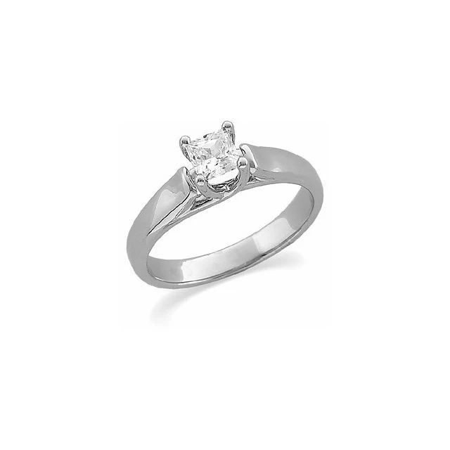 Cubic Zirconia Engagement Ring- The Natasha (0.25-2.0 CT Cathedral-inspired Princess-Cut Design) - Image 4