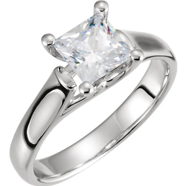 Cubic Zirconia Engagement Ring- The Natasha (0.25-2.0 CT Cathedral-inspired Princess-Cut Design) - Image 5