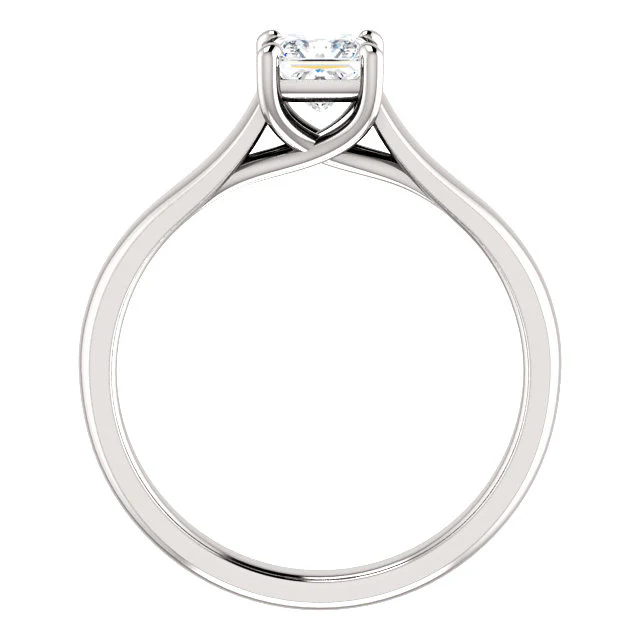 Cubic Zirconia Engagement Ring- The Natasha (0.25-2.0 CT Cathedral-inspired Princess-Cut Design) - Image 7
