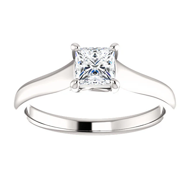 Cubic Zirconia Engagement Ring- The Natasha (0.25-2.0 CT Cathedral-inspired Princess-Cut Design) - Image 8