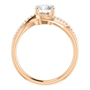 Cubic Zirconia Engagement Ring- The Nikita (Customizable Round Cut Bypass Split-Band Style with Micropavé Band Accents) - Image 8