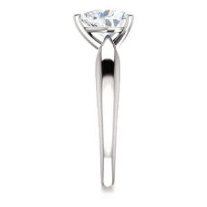 Cubic Zirconia Engagement Ring- The Nyah (Customizable Heart Cut Solitaire with Tapered Bevel Band) - Image 11