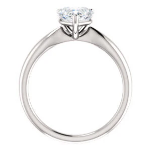 Cubic Zirconia Engagement Ring- The Nyah (Customizable Heart Cut Solitaire with Tapered Bevel Band) - Image 3