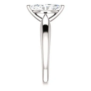 Cubic Zirconia Engagement Ring- The Nyah (Customizable Marquise Cut Solitaire with Tapered Bevel Band) - Image 11