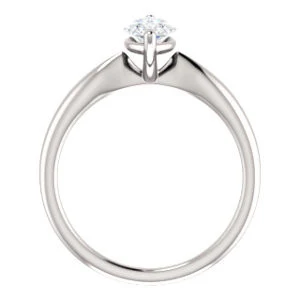Cubic Zirconia Engagement Ring- The Nyah (Customizable Marquise Cut Solitaire with Tapered Bevel Band) - Image 3