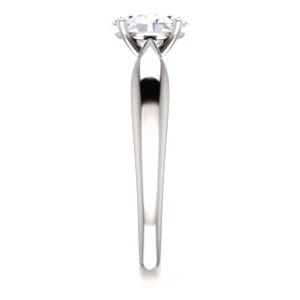 Cubic Zirconia Engagement Ring- The Nyah (Customizable Oval Cut Solitaire with Tapered Bevel Band) - Image 5