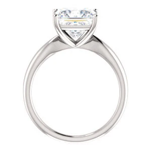 Cubic Zirconia Engagement Ring- The Nyah (Customizable Princess Cut Solitaire with Tapered Bevel Band) - Image 9