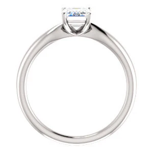Cubic Zirconia Engagement Ring- The Nyah (Customizable Radiant Cut Solitaire with Tapered Bevel Band) - Image 9