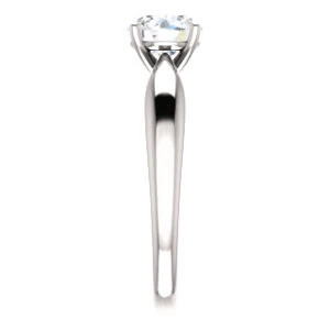 Cubic Zirconia Engagement Ring- The Nyah (Customizable Round Cut Solitaire with Tapered Bevel Band) - Image 5