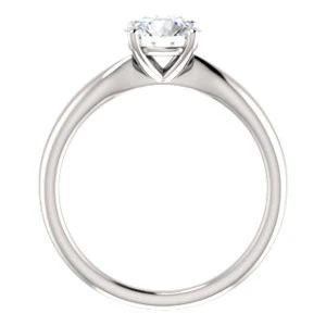 Cubic Zirconia Engagement Ring- The Nyah (Customizable Round Cut Solitaire with Tapered Bevel Band) - Image 9