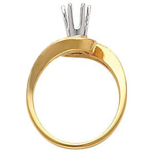 Cubic Zirconia Engagement Ring- The Rachel (Flowing Bypass Style with Customizable Center) - Image 3