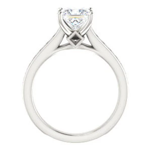 Cubic Zirconia Engagement Ring- The Rhea (Customizable Cathedral-raised Princess Cut Design with Princess Channel Band and Kite-set Princess Peekaboo Accents) - Image 3