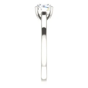 Cubic Zirconia Engagement Ring- The Salome (Customizable Round Cut Solitaire featuring Band Filigree) - Image 5