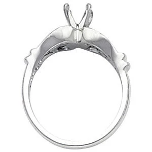 Cubic Zirconia Engagement Ring- The Sonja (Customizable Vintage 11-stone Channel Design with Ribbed Metal Band) - Image 4