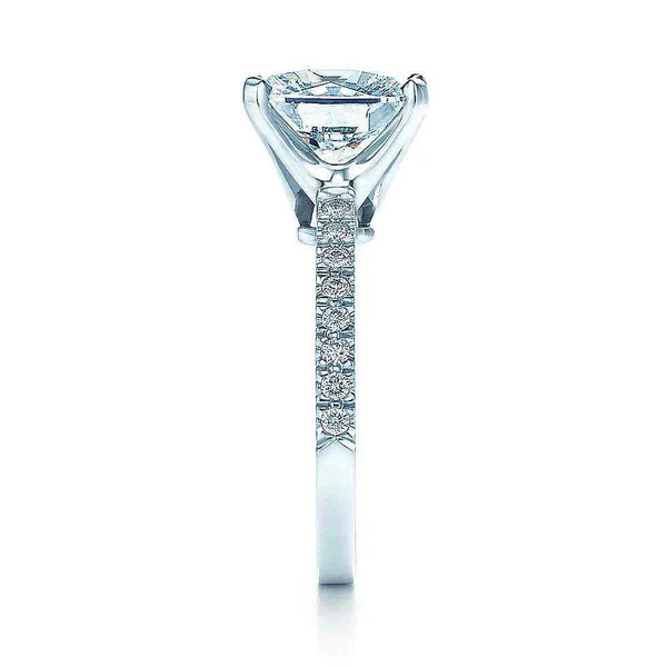 Cubic Zirconia Engagement Ring- The Tien (2 CT Cushion Cut) - Image 7