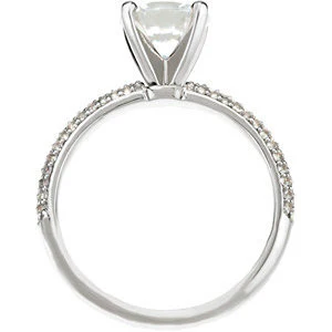 Cubic Zirconia Engagement Ring- The ________ Naming Rights 67-547 (Customizable Center w/ Triple Pavé) - Image 3